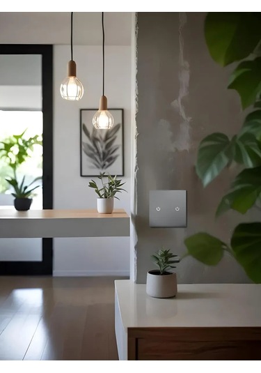 Ubaro Gri Çift Düğmeli Dokunmatik Işık Anahtarı 241008531