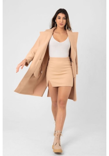 H1 Style Salaş Kaşe Kaban Camel