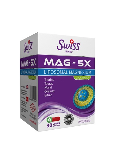 Swiss Bork Mag - 5X Liposomal Magnesium 30 Vegan Kapsül