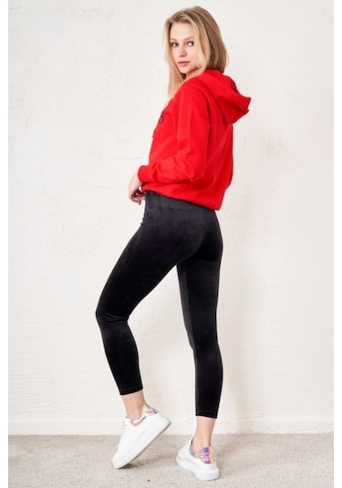 Mom'S Lap Kadın Kadife Kışlık Likralı Taytlacivertl Lacivert