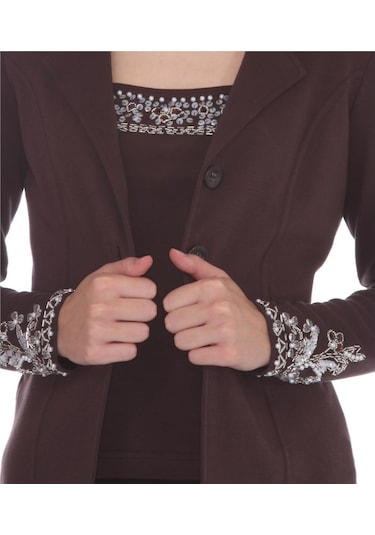 Bulalgiy Kadın Kahverengi Twinset Blazer Ceket - Bga105868Ts
