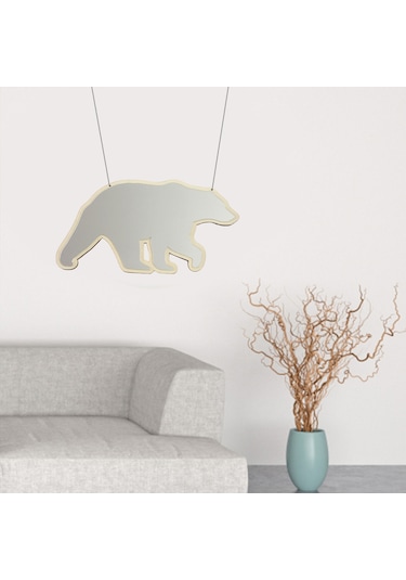 Suntek İskandinav Akrilik Dekoratif Duvar Vintage Oymalı Ayı Çok Renkli