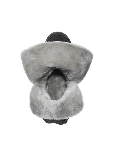 Kadın Günlük Nubuk Deri Kar Bot Bootie Postal İçi Kürklü Düğmeli Ve Bağcıklı Kaymaz Taban 501 Siyah