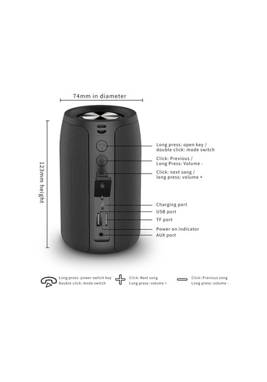 Jms Zealot S32 Taşınabilir Kablosuz 5W Subwoofer Bluetooth Hoparlör