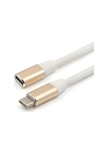 Usb 3.1 Type-c Ertikitme Kablosu Erkekden Dişeye - 1m, Tam Fonksiyonlu Şarj, Veri, Ses-video , İnce Tasarım, Tüm Type-c Cihazlar İçin Altın