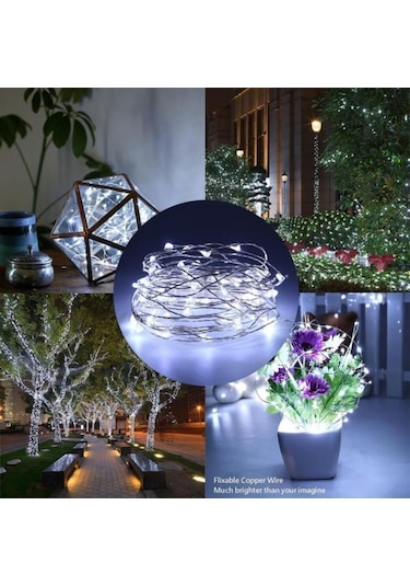 Beyaz 1m/2m/5m/10m/20m Usb Led Dize Işıklar Bakır Gümüş Tel Çelenk Işık Su Geçirmez Peri Işıklar Noel Düğün Parti Dekorasyon İçin 1m Beyaz