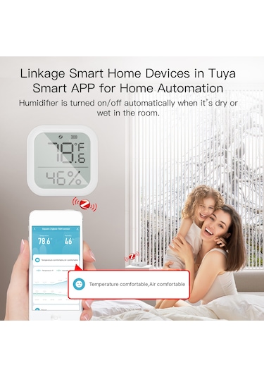 Suofeng Ev İçin Akıllı Sicaklık Nem Ölçer - Lcd Ekranlı, Uzak Kontrol, Veri Depolama, Dıy Akıllı Bağlantı, Dairesel Zigbee Ağ Geçidi Gereklidir