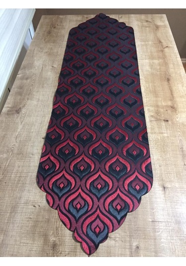 Finezza Üç Boyutlu Damla Desen Leke Tutmaz Kırmızı Runner