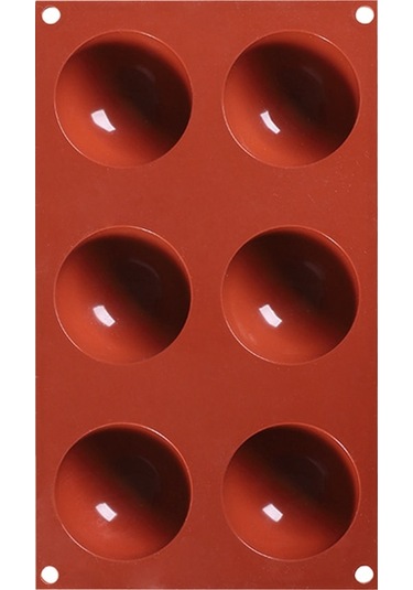 6'lı Kahverengi Yarı Küre Silikon Pasta Kalıbı - Isı Dayanıklı -40 C/+230 C - Kolay Çıkarma & Temizleme - Ev Ve Pastane Kullanıma Uygun Çok Renkli Çok Renkli