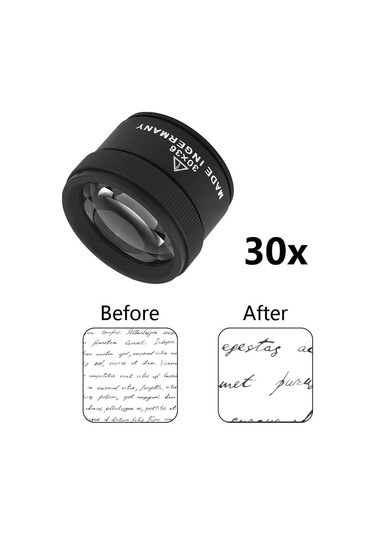 30x Madeni Para Büyüteç, Profesyonel Mücevher Lens Cebi Okuma Büyüteç