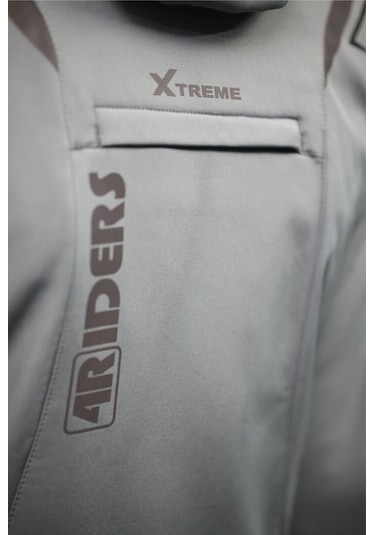 4riders Rex Pro Korumalı Softshell Motosiklet Montu Gri