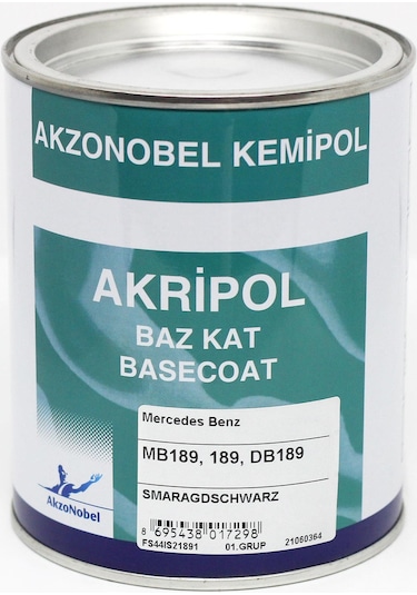 Akzonobel Akripol 2k Bazkat -smaragdschwarz Mb189. 189. Db189-1 L