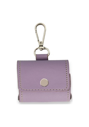 Fitcase Airpods Pro Uyumlu Faux Seri Kapaklı Kılıf Lila