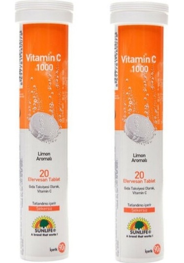 Sunlife Vitamin C 1000 Mg 20 Tablet 2 Adet