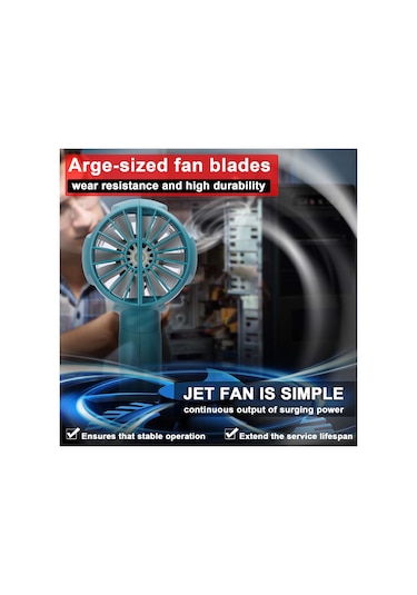 Vkemall Turbofan Açık Hava Taşınabilir Kamp Yürüyüş Fanı Kablosuz Fırçalı Fan Elde Taşı