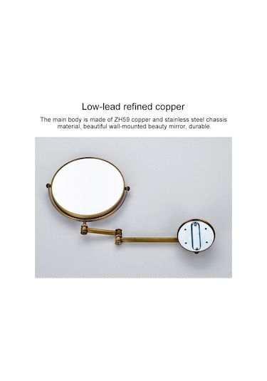 Cbtx Duvara Monte Katlanır Çift Taraflı Makyaj Aynası Bronz