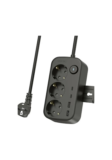 Vtn-34 Akım Korumalı Priz 2 Usb + 2 Type-c Girişli 2 Metre Kablosu Anahtarlı Ve Duvara Monte Edilebi 2 M