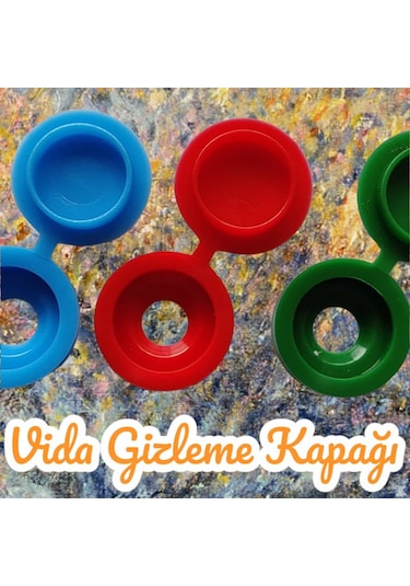 100 Adet Menteşeli Siyah Plastik Vida Kapağı, Vida Gizleme Kapağı