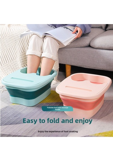 Yifomall Yetişkinler İçin Katlanabilir Silikon Banyo Kaseği - Kalın Malzeme, Masaj Fonksiyonu Ve Taşınabilir Kapaklı Ayak Bakımı Aleti Beyaz-gri Diğer