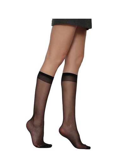 Fit 15 Dizaltı Kadın Çorabı Siyah