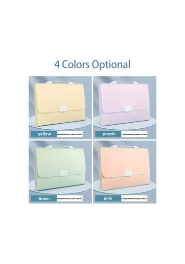 Yifomall A4 13 Katlı Suya Dayanıklı Belge Dosyası, 12 Adet Etiketli Döküman-ödev Saklama Çantası Açık Pembe