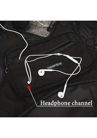 Göğüs Çantası Bel Çantası Hip Hop Streetwear Büyük Kapasiteli Siyah