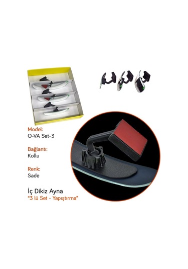 Takgör Iç Dikiz Ayna 3 Lü O-Va Kollu Set-3 E Sade 558.050E