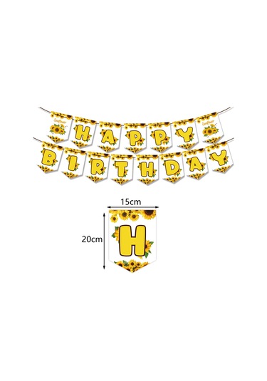 Ayçiçeği Temalı Parti Seti Bayrak Kurdelesi Büyük Ve Küçük Sıra Spi Diğer