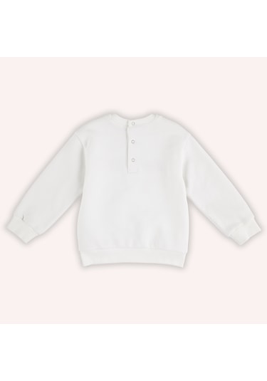 Erkek Çocuk Nakışlı Sweatshirt Ekru 2421bb08030-4975 001 Ekru