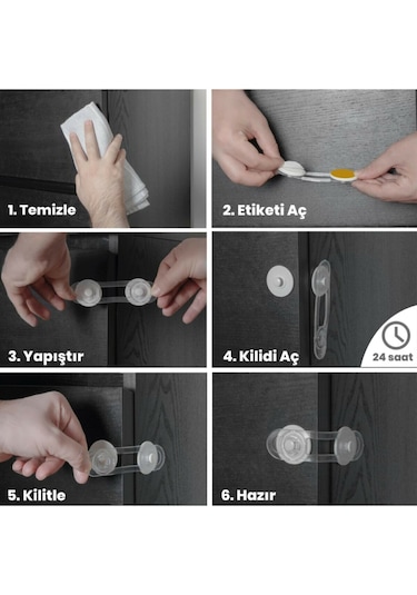 İdeal Baby Mini Çok Amaçlı Kilit 10 Adet Çok Renkli