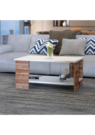 Bicabin Roma Dekoratif Orta Sehpa Garda Beyaz (Coffee Table)
