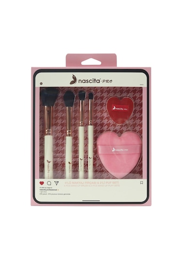 Nascita 4'lü Makyaj Fırçası & 2'li Puf Seti - 163