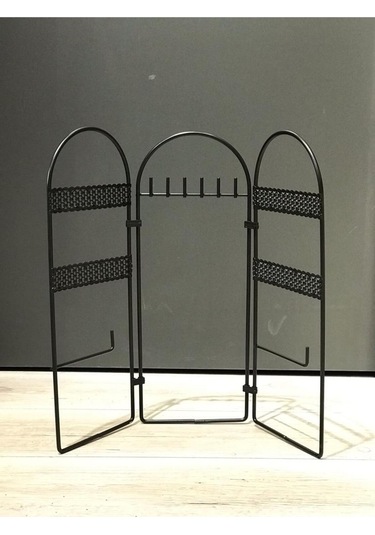 Bayev Metal Takı Düzenleyici Küpe Organizeri Dekoratif Takı Standı 3 Parça Kolye Yüzük Küpelik