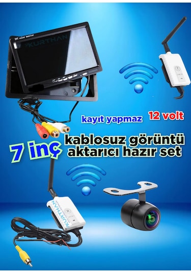 7'' Monitör Kablosuz Görüntü Aktarıcı Kelebek Kamera Hazır Set