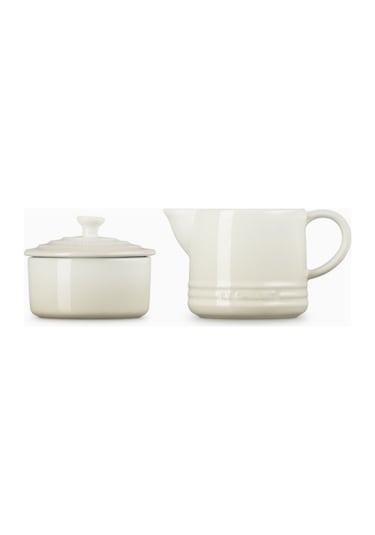 Le Creuset Seramik Sütlük Ve Şekerlik Seti Cezveler Krem 2