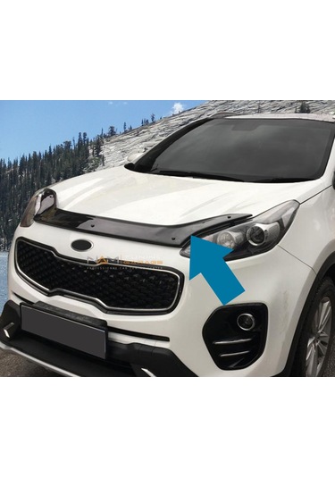 Kia Sportage Kaput Rüzgarlığı Koruma 2016 Üzeri Parlak Siyah
