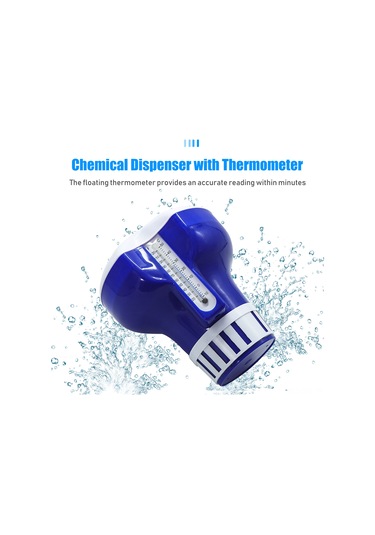 Dofolink Mavi Beyaz Yüzgeçli Havuz Termometreli Kimyasallı Dağıtıcı Kutusu - Pvc Malzeme, Kolay Kullanım, Tüm Havuzlar İçin Temizlik Tableti Yok Çok Renkli