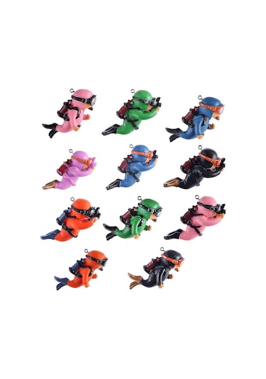 Sones 2 Adet Balık Tankı Dalgıç Akvaryum Süsleri Aquascape Dekorasyonları Normal Mavi