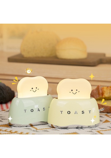 Wezone Şarj Edilebilir Tost Şeklinde Gece Lambası - 3000k Sıcak Sarı Işık, 1200mah Pil, 30/60 Dakika Zamanlayıcı
