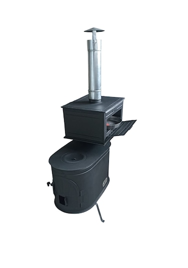 Fırınlı Kamp Sobası Soba+boru Fırınlı Kuzine Kamp Sobası