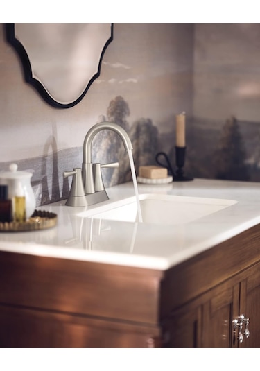 Moen 84022srn Ronan İki 4 "centerset Modern Musluk, Push-down Dre Diğer