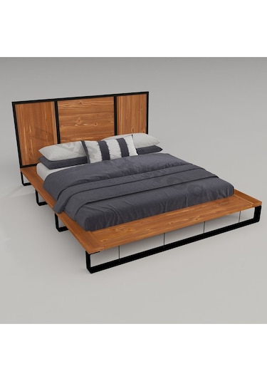 Nova Masif Ahşap Karyola Çift Kişilik-200x200 Cm- Açık Ceviz Renk Nova Masif Ahşap Karyola Çift Kişilik-200x200 Cm- Açık Ceviz Renk