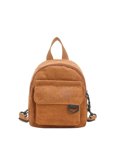 Ganzhoushop Sırt Sırt Seyahat Omuz Okul Moda Küçük Korduroy Kadın Hafif Günlük Çift Çantası Çantaları Çantaları Beige Basit Or Bej
