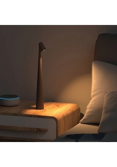 Fastbuy Turuncu Yaratıcı Minimalist Diş Fırçası Atmosfer Lambası Kablosuz Usb Şarjlı Üç Ayarlı Masa Lambası Turuncu