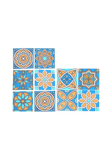 Shineyee 10 Adet Pvc Kendine Yapışkan Siyah Beyaz Mosaik Dekoratif Duvar/floor Sticker - Suya Dayanıklı, Kırıcıya Dayanıklı, 15x15cm - Nordic Geometrik Desen Diğer