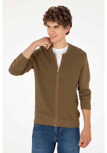 U.s. Polo Assn. Erkek Haki Hırka Triko 50293528-vr027 Haki