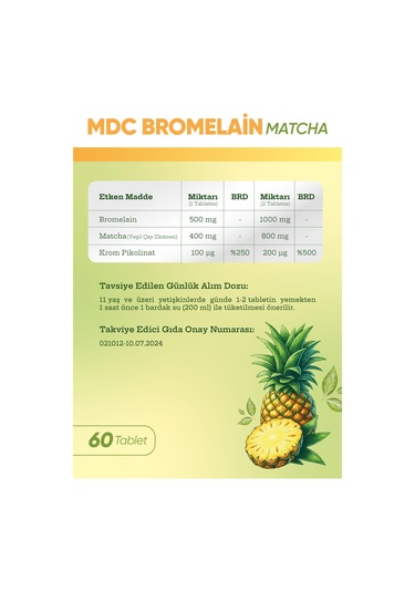 Mdc Bromelain Matcha 60 Tablet