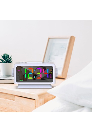 Suntek Radyo Led Çalar Saat 12/24h Ofis Ev Beyaz Için