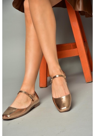 Fox Shoes S726252508 Bronz Rugan Kadın Babet Bronz