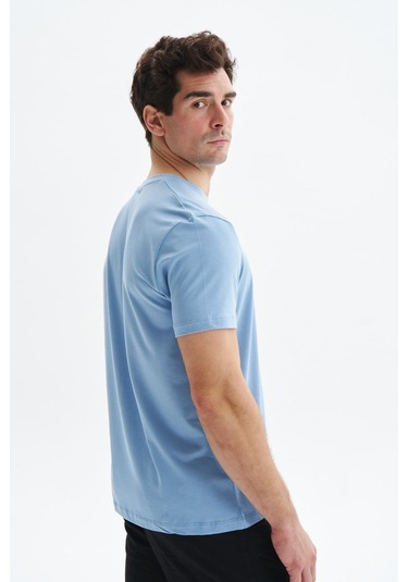 Arma Erkek Regular Fit Yazı Baskılı Süprem Bisiklet Yaka Tişört Y29344472702 Mavi